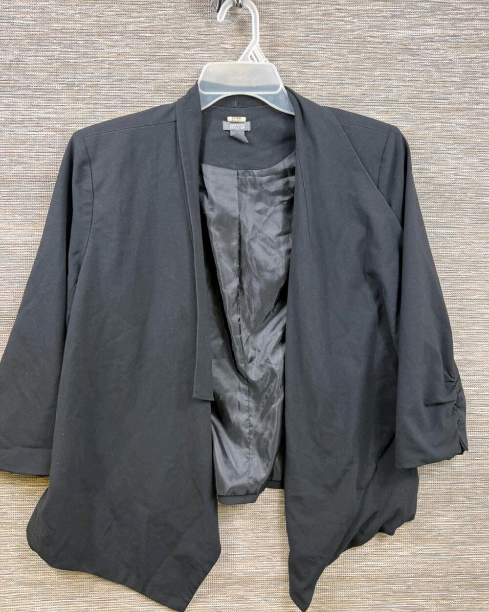 Kenneth Cole Reaction Open Front Blazer Jacket Womens Size L Black Casual Career